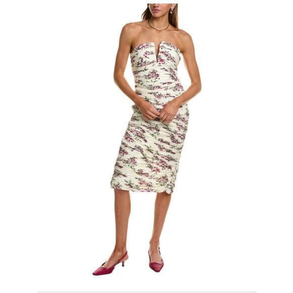 BCBGMAXAZRIA
Cocktail Dress white floral strapless size 10
